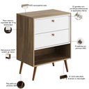 Ver imagem 4 de Conjunto para Banheiro Balcão e Armário com Pés 60cm Lionel B06 Branco Nogal - Lyam Decor