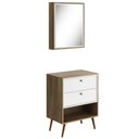 Ver imagem 1 de Conjunto para Banheiro Balcão e Armário com Pés 60cm Lionel B06 Branco Nogal - Lyam Decor