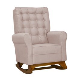 Poltrona de Amamentação Manuela com Puff Bebê Completo:tb 196 Linho Rose - 4