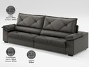 Ver imagem 5 de Sofá com Carregador Usb e Molas no Assento Retrátil Reclinável Nice 2,10m Velosuede - Netsofas