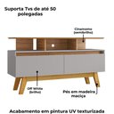 Ver imagem 5 de Rack Bancada Tv 50 Pol 120 Cm Rubi Cinamomo Off White Bechara