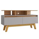 Ver imagem 1 de Rack Bancada Tv 50 Pol 120 Cm Rubi Cinamomo Off White Bechara
