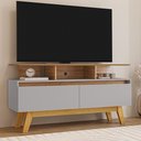 Ver imagem 2 de Rack Bancada Tv 50 Pol 120 Cm Rubi Cinamomo Off White Bechara