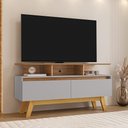 Ver imagem 6 de Rack Bancada Tv 50 Pol 120 Cm Rubi Cinamomo Off White Bechara