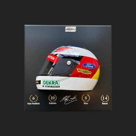 Quadro 3D Decorativo Helmet MS 1994 Branco/Vermelho - Gran Belo Quadro 3D Capacete F1