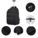 Ver imagem 2 de Mochila de Rodinhas para Notebook Escolar Masculina, Alça Costas, Grande, Reforçada, Mala de Bordo e