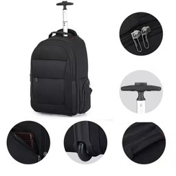 Mochila de Rodinhas para Notebook Escolar Masculina, Alça Costas, Grande, Reforçada, Mala de Bordo e - 2 Mochila de Rodinhas para Notebook Escolar Masculina, Alça Costas, Grande, Reforçada, Mala de Bordo e - 2