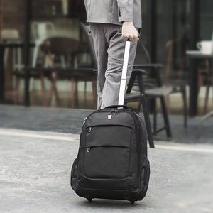 Mochila de Rodinhas para Notebook Escolar Masculina, Alça Costas, Grande, Reforçada, Mala de Bordo e