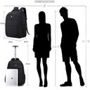 Ver imagem 6 de Mochila de Rodinhas para Notebook Escolar Masculina, Alça Costas, Grande, Reforçada, Mala de Bordo e
