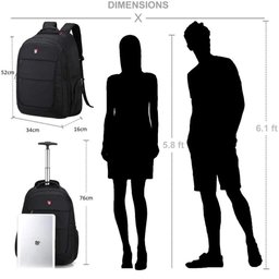Mochila de Rodinhas para Notebook Escolar Masculina, Alça Costas, Grande, Reforçada, Mala de Bordo e - 6 Mochila de Rodinhas para Notebook Escolar Masculina, Alça Costas, Grande, Reforçada, Mala de Bordo e - 6
