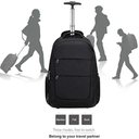 Ver imagem 4 de Mochila de Rodinhas para Notebook Escolar Masculina, Alça Costas, Grande, Reforçada, Mala de Bordo e