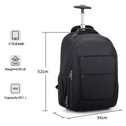 Mochila de Rodinhas para Notebook Escolar Masculina, Alça Costas, Grande, Reforçada, Mala de Bordo e - 7 Mochila de Rodinhas para Notebook Escolar Masculina, Alça Costas, Grande, Reforçada, Mala de Bordo e - 7