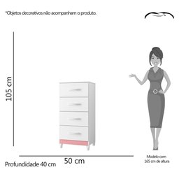 Cômoda 4 Gavetas Mobi Flex Branco - 4 Cômoda 4 Gavetas Mobi Flex Branco - 4