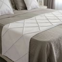 Ver imagem 4 de Peseira Drapeada Veludo Luxo 2,15x0,50m Dupla Face cama casal Branco