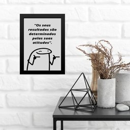 Quadro Motivacional Atitudes e Resultados 45x34cm:moldura Preta - 1
