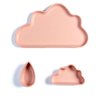 Conjunto De Pratos Infantil Planck 3 Peças Nuvem Rosa - 7
