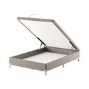 Ver imagem 2 de Base Box Baú Casal Spubio Spu + Incofal Marrom Claro 138x188x40cm