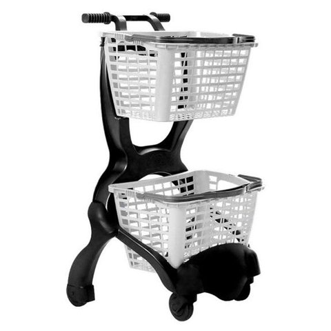 Carrinho Plástico P/ Compras Ecoflex Duplo Cesto 25 Litros