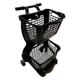 Carrinho Plástico P/ Compras Ecoflex Duplo Cesto 25 Litros - 2