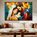 Ver imagem 1 de Quadro Sagrada Família Amor Divino em Cores Vibrantes