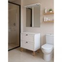 Ver imagem 1 de Gabinete para Banheiro Milano 3 Gavetas MDF 80cm Branco com Espelho LED On Móveis