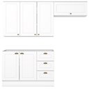 Ver imagem 1 de Cozinha Modulada 3 Portas Balcao sem Tampo 200 Cm Americana Branco Henn