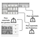 Ver imagem 5 de Cozinha Modulada 3 Portas Balcao sem Tampo 200 Cm Americana Branco Henn