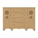 Ver imagem 3 de Cômoda Infantil 2 Portas com Vidro e 4 Gavetas 125cm Suspiro Multimóveis Mp4814 Madeirado