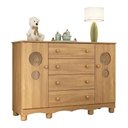 Ver imagem 1 de Cômoda Infantil 2 Portas com Vidro e 4 Gavetas 125cm Suspiro Multimóveis Mp4814 Madeirado