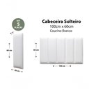 Ver imagem 2 de Placas Cabeceira Solteiro 100cm X 60cm 5 Placas Branco