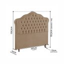 Ver imagem 7 de Kit Cama Box King + Cabeceira Estofada em Madeira Maciça Curva Provençal com Capitonê Bege Dourado