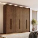 Ver imagem 1 de Guarda-Roupa Casal 6 Portas 6 Gavetas 100% MDF Santiago Cacau Marrom