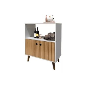 Aparador Buffet Aparador Cantinho do Café Balcão Canadá:branco Ripado 3d