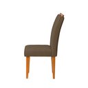 Ver imagem 6 de Kit 2 Cadeiras Estofadas de Jantar Tulipa - Mdf em Veludo Pés em Madeira - Vintage Decor - Marrom