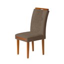 Ver imagem 3 de Kit 2 Cadeiras Estofadas de Jantar Tulipa - Mdf em Veludo Pés em Madeira - Vintage Decor - Marrom