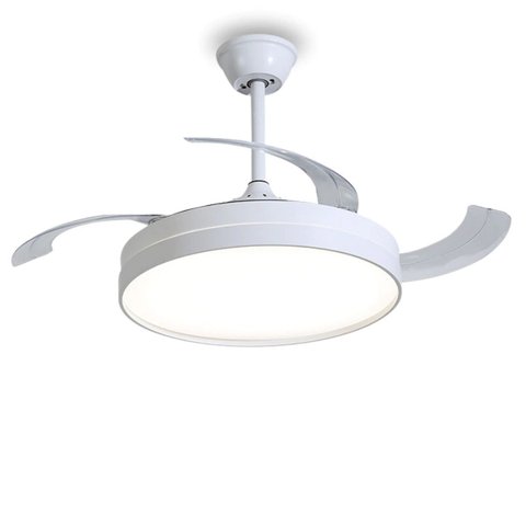 Ventilador Lustre de Teto Grande Lampada Led 3 em 1 Controle Remoto Ajustavel Retratil Casa Sala Qua
