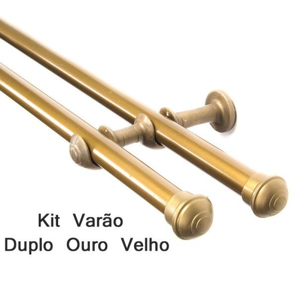 Kit Varão Duplo 4 Metros 19mm - Ouro Velho