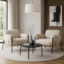 Ver imagem 1 de Kit 02 Poltronas Cadeira Versátil Serrana - Zahav Estofados:corino/boucle Bege