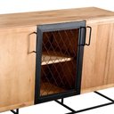 Ver imagem 2 de Balcão Rumba Industrial em Madeira Mel e Base Preta com 139cm de Largura - 70308