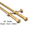 Kit Varão Varal Duplo 4,5 Metros 19mm - Ouro Velho - 1