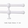 Kit Varão Duplo 2,5 Metros 19mm Para Cortina Várias Cores - Branco - 1