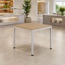 Ver imagem 1 de Mesa Cozinha e Refeitório 4 Lugares Quadrada 90cm x 90cm Pés Metal Casa Lar Cor:Macadâmia com