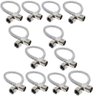 Engate Rabicho Inox Trançado 1/2 Polegadas 60 cm Mangueira Flexivel Kit 12 Uni Pia Banheiro Torneira - 1