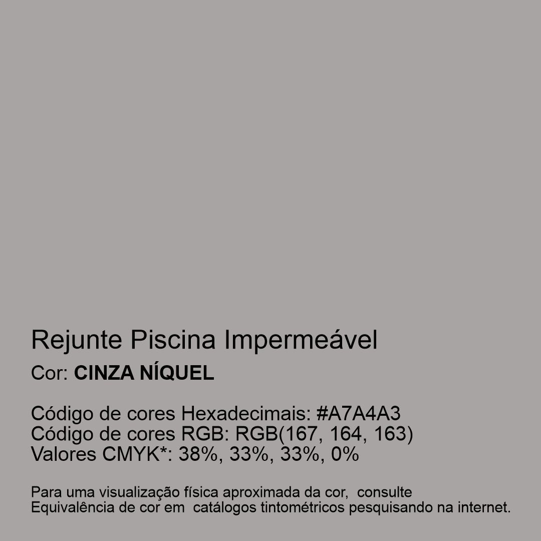 Rejunte Piscina Impermeável Cor Cinza Níquel 1kg - 2