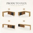 Ver imagem 6 de Kit Mesa de Costura 3 Gavetas 4 Nichos com Estante Retrô Multimóveis MP6107 Madeirado/Preto