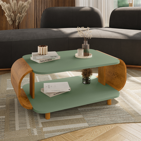 Mesa de Centro Floripa Pistache/naturalle - Bechara Móveis