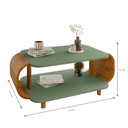 Ver imagem 3 de Mesa de Centro Floripa Sala Moderna Orgânica Pés em Madeira -Pistache/naturalle - Bechara Móveis