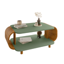 Ver imagem 2 de Mesa de Centro Floripa Sala Moderna Orgânica Pés em Madeira -Pistache/naturalle - Bechara Móveis