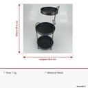 Ver mais imagens de Suporte para Vasos de Metal Preto 51x22x20cm Decoração Casa