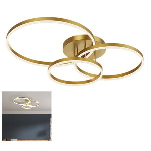 Luminaria Lustre 3 em 1 Led Infinito Aneis Arco Perfil Orbital Moderno Iluminaçao Decorativo Residen